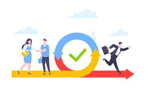 Agile development methodology business concept flat style design vector Stock Illustration