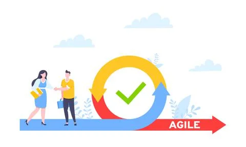 Agile development methodology business concept flat style design vector Illustrazione stock