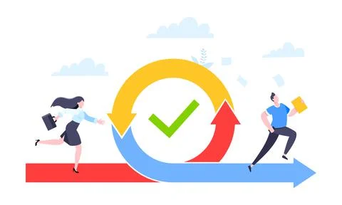 Agile development methodology business concept flat style design vector Stock Illustration
