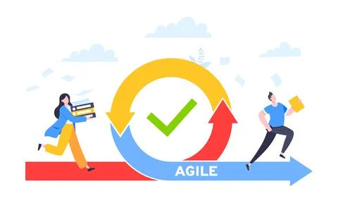 Agile development methodology business concept flat style design vector Stock Illustration