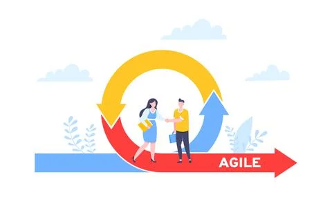 Agile development methodology business concept flat style design vector Stock Illustration
