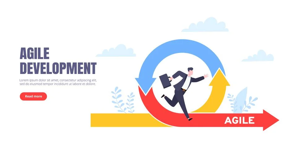 Agile development methodology business concept flat style design vector イラスト素材