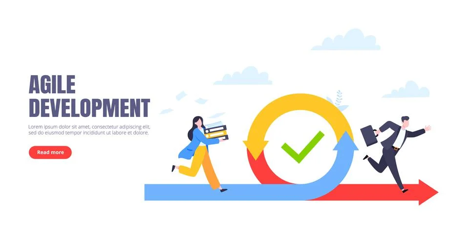Agile development methodology business concept flat style design vector Stock Illustration