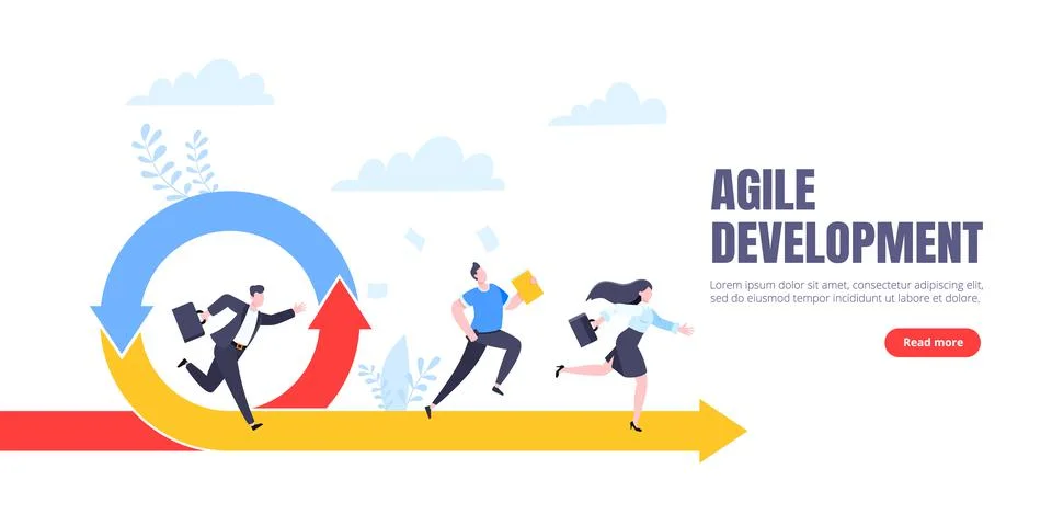 Agile development methodology business concept flat style design vector Stock Illustration