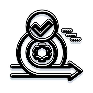 Agile development methodology icon showing task completion Stock Illustration