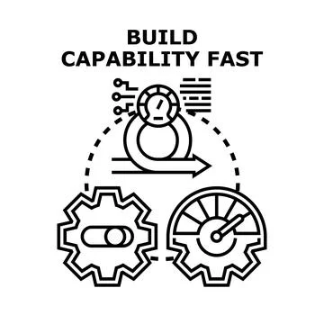 Agile development process building business capability fast Stock Illustration