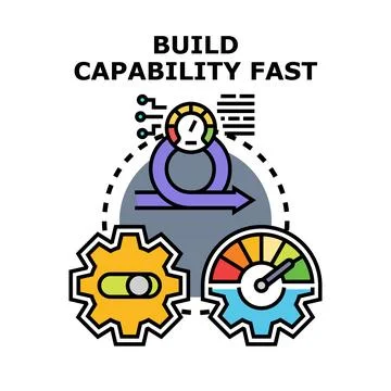 Agile development process building business capability fast Stock Illustration