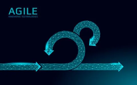 Agile development project lifecycle. Test system strategy concept. Circle arrow Illustrazione stock