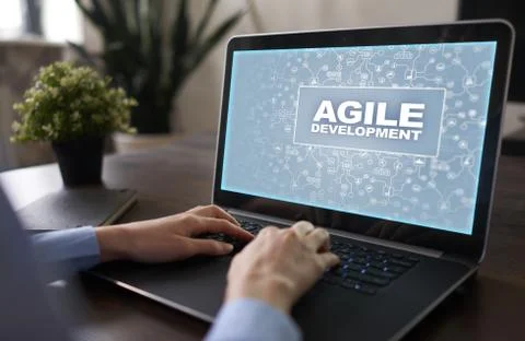 Agile development, Software and application programming concept on virtual Stock Photos