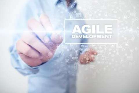 Agile development, Software and application programming concept on virtual Stock Photos