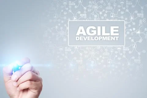 Agile development, Software and application programming concept on virtual Stock Photos