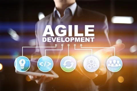 Agile development, Software and application programming concept on virtual Stock Photos