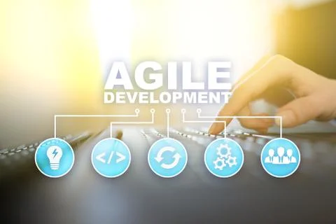 Agile development, Software and application programming concept on virtual Stock Photos