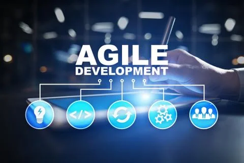 Agile development, Software and application programming concept on virtual Stock Photos
