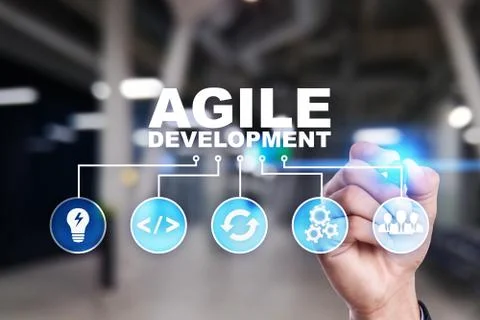 Agile development, Software and application programming concept on virtual Stock Photos