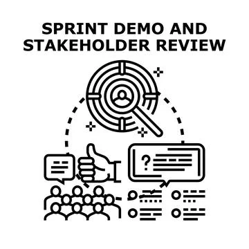 Agile development team receiving feedback and review イラスト素材