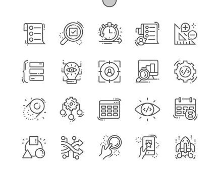 Agile development Well-crafted Pixel Perfect Vector Thin Line Icons Stock-Illustration