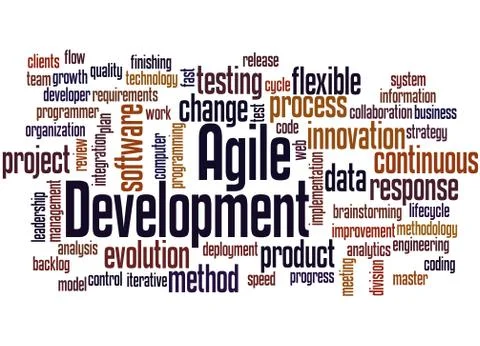 Agile Development, word cloud concept Stock Illustration