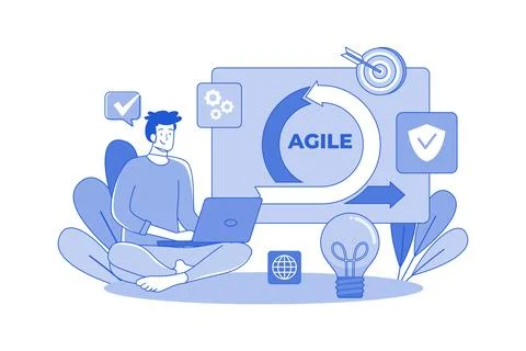 Agile Development Workflow Concept Illustrazione stock