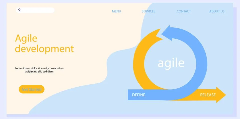 Agile development workflow method Illustrazione stock