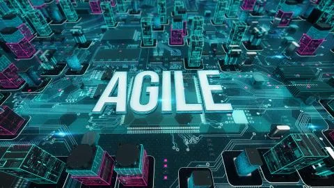 Agile with digital technology concept Illustrazione stock