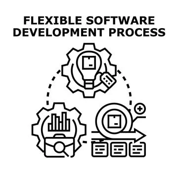Agile flexible software development process concept illustration イラスト素材