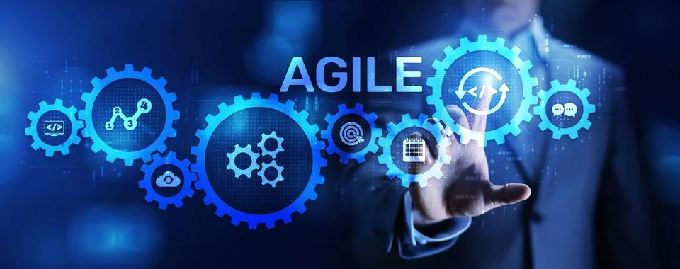 Agile flexible software development technique. Technology concept. Stock Photos
