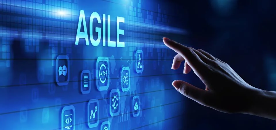 Agile flexible software development technique. Technology concept Foto stock