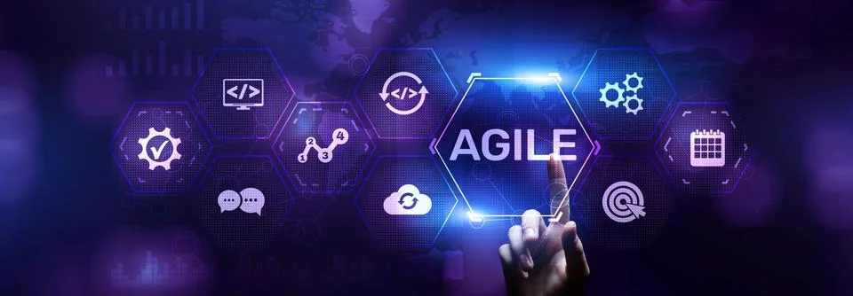 Agile flexible software development technique. Technology concept Stock-Fotos