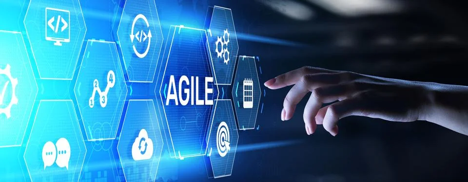 Agile flexible software development technique. Technology concept. Foto stock