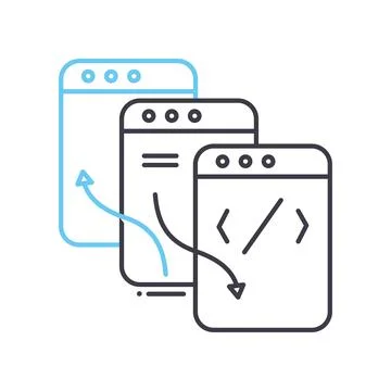 Agile framework line icon, outline symbol, vector illustration, concept sign Stock Illustration