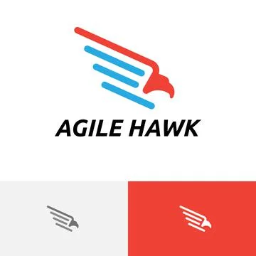 Agile Hawk Eagle Bird Fly Speed Wing Simple Logo Stock Illustration