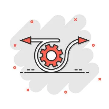 Agile icon in comic style. Flexible cartoon vector illustration on white isol 스톡 일러스트
