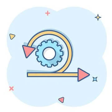 Agile icon in comic style. Flexible cartoon vector illustration on white isol Stock Illustration
