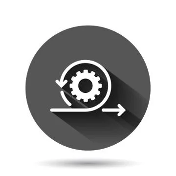 Agile icon in flat style. Flexible vector illustration on black round backgro イラスト素材