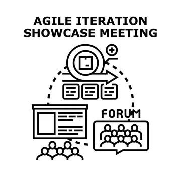 Agile iteration showcase meeting vector concept 스톡 일러스트