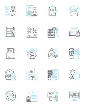 Agile Method linear icons set. Iterative, Scrum, Collaboration, Incremental 스톡 일러스트