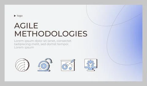 Agile methodologies presentation slide template Stock Illustration
