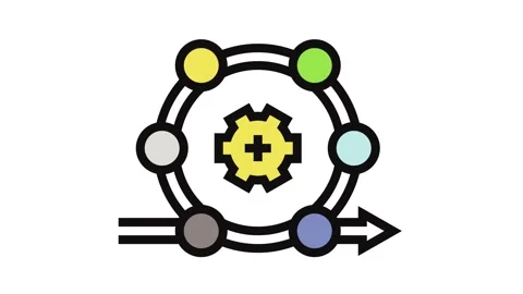 Agile methodology analyst color icon animation Stock Footage 326106082