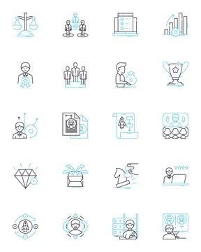 Agile methodology linear icons set. Scrum, Sprint, Agile, Kanban, Lean Stock Illustration