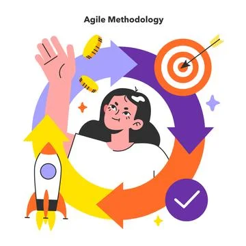 Agile methodology. Project management approach breaking the development Stock Illustration