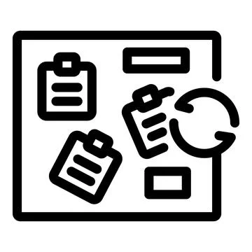 Agile methodology showing iterative development process with kanban board Stock Illustration
