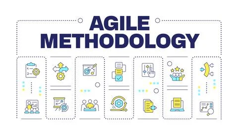 Agile methodology word concept isolated on white Stock Illustration