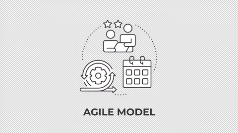 Agile model animated line concept icon Stock Footage 345258512