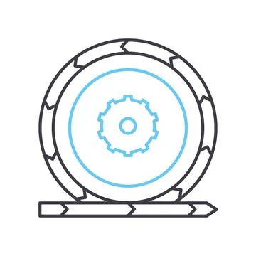 Agile model development line icon, outline symbol, vector illustration, concept Illustrazione stock