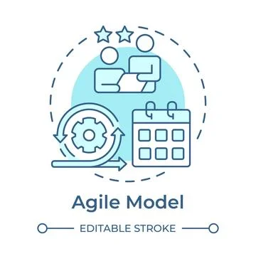 Agile model soft blue concept icon Illustrazione stock