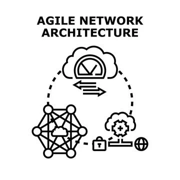 Agile network architecture for cloud data technology Stock Illustration