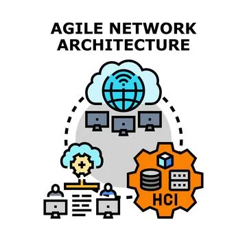 Agile network architecture developing cloud infrastructure solutions Ilustración de archivo