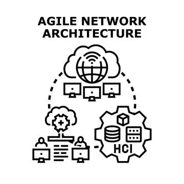 Agile network architecture developing cloud infrastructure solutions Stock Illustration