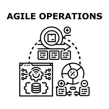 Agile operations business process development and management concept イラスト素材